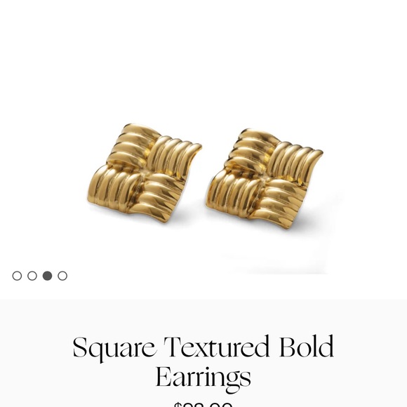 MAYAMAR Square Textured Bold Earrings - Picture 3 of 6